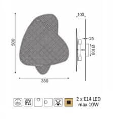 ACA  Přisazené svítidlo SKYROS max. 2x10W/E14/230V/IP20