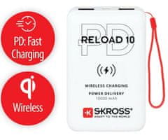 Skross  Powerbank Reload 10 Wireless Qi Power Delivery, 10000mAh, USB A+C, bílý