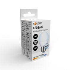 Solight  LED žárovka miniglobe matná G45 6W, E27, 6000K, 510lm