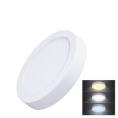 Solight  LED mini panel CCT, přisazený, 12W, 900lm, 3000K, 4000K, 6000K, kulatý bílý