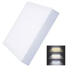 Solight  LED mini panel CCT, přisazený, 24W, 1800lm, 3000K, 4000K, 6000K, čtvercový bílý