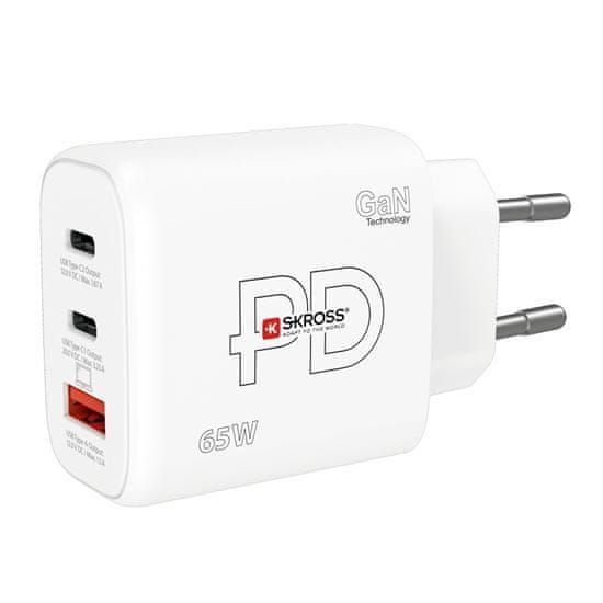 Skross  USB A+C nabíjecí adaptér Power charger 65W GaN EU, Power Delivery, typ C