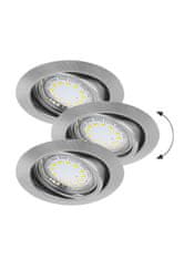 Rabalux  LED zápustné bodové svítidlo Lite 3x3W | 240lm | 3000K - set 3 ks, saténový chrom, 1166