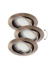 Rabalux  LED zápustné bodové svítidlo Lite 3x3W/720lm/ 3000K/IP40 - set 3 svítidel, bronz, 1051