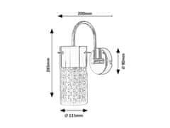 Rabalux  Koupelnové nástěnné svítidlo Niagara 1x40W | E14 | IP44 - čirá, chrom