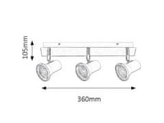 Rabalux  LED koupelnové přisazené bodové svítidlo Steve 3x4,5W | 1290lm | 4000K | IP44