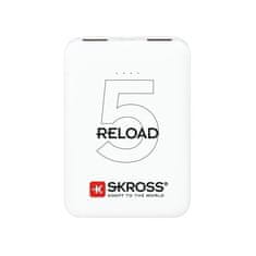 Skross  Powerbank Reload 5, 5000mAh, 2x 2A výstup, microUSB kabel, bílý