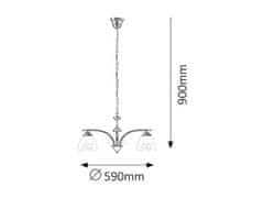 Rabalux  Tristan závěsný lustr max. 3x40W, E14, IP20, saténový chrom