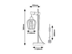 Rabalux  Stolní lampa FABIANO 1x40W | E27 - černá, světlé dřevo