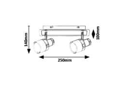 Rabalux  LED koupelnové přisazené svítidlo Harold 2x5W | 800lm | 4000K | IP44 - chrom