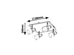 Rabalux  LED koupelnové stropní svítidlo Harold 4x5W | 1600lm | 4000K | IP44 - chrom