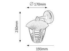 Rabalux  MARSEILLE venkovní nástěnné svítidlo max. 1x60W | E27 | IP44 - černé, 8617
