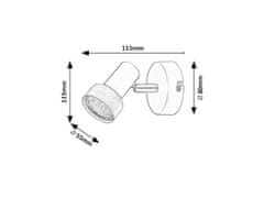 Rabalux  KONRAD nástěnné svítidlo 1x50W | GU10 | IP20 - nastavitelné, matná černá