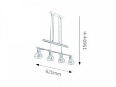 Rabalux  HOLLY závěsné svítidlo max. 4x40W | E14 | IP20 - antická zlatá