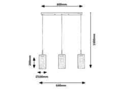 Rabalux  CALLIA závěsné stropní svítidlo max. 3x25W | E14 | IP20 - šedá