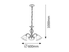 Rabalux  BECKWORTH závěsný lustr max. 3x40W | E14 | IP20 - bronzová