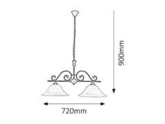 Rabalux  DOROTHEA závěsný lustr max. 2x60W | E27 | IP20 - matná černá