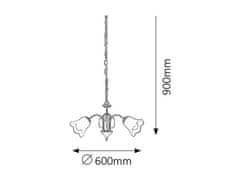 Rabalux  RAFAELLA závěsný lustr max. 3x40W | E14 | IP20 - stříbrná