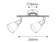 Rabalux  NICOLETTE stropní bodové svítidlo max. 2x40W | E14 | IP20 - chrom