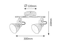 Rabalux  VIVIENNE stropní bodové svítidlo max. 2x40W | E14 | IP20 - antická bílá