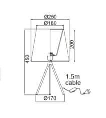 ACA  Stolní lampa MILOS max. 60W/E27/230V/IP20, černá