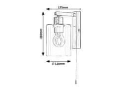 Rabalux  MIROSLAW nástěnná lampa max. 1x40W | E27 | IP20 - saténový chrom