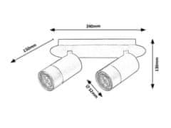 Rabalux  ZIRCON 5070 přisazené bodové svítidlo max. 2x5W | GU10 - černá, stříbrná