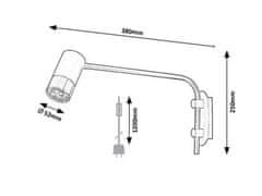 Rabalux  ZIRCON 5072 nástěnné bodové svítidlo max. 1x5W | GU10 - černá, stříbrná