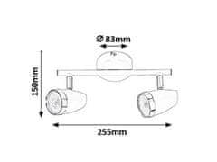 Rabalux  KAREN 6513 LED stropní bodové svítidlo 2x4W | 560lm | 3000K | IP20 - černá