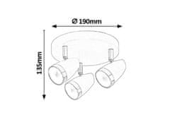 Rabalux  KAREN 6514 LED stropní bodové svítidlo 3x4W | 840lm | 3000K | IP20 - černá