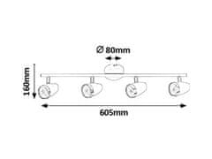 Rabalux  KAREN 6515 LED stropní bodové svítidlo 4x4W | 1120lm | 3000K | IP20 - černá