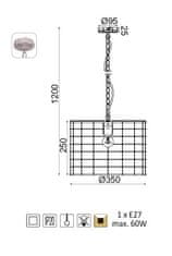 ACA  Závěsné svítidlo DUBLIN max. 60W/E27/230V/IP20