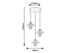 Rabalux  NESRIN závěsné svítidlo max. 3x40W | E27 | IP20 - zlatá, béžová