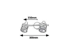 Rabalux  Přisazené bodové svítidlo Oberon 2x40W | E14 | IP20 - kávová, jantarové sklo