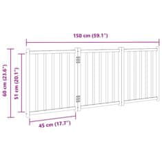 Vidaxl Zábrana pro psy skládací 3 panely 150 cm masivní jedle