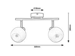 Rabalux  SORAYA stropní bodové svítidlo max. 2x40W | E14 - šedá, bílá