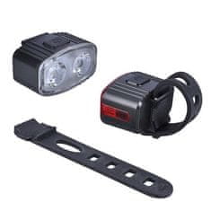 Solight  LED nabíjecí set cyklo svítilen WN47 160Lm, přední, zadní červená, Li-Ion, USB