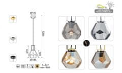 ACA  Závěsné svítidlo DIAMONDRA max. 40W/E27/230V/IP20