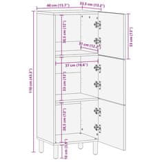 Vidaxl Skříň highboard 40x33,5x110 cm masivní hrubé mangovníkové dřevo