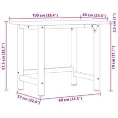 Vidaxl Pracovní stůl 100 x 60 x 81,5 cm masivní dubové dřevo