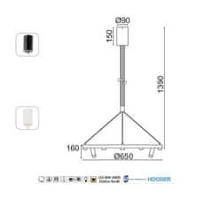 ACA  LED závěsné svítidlo MAGNETO 48W/230V/3000K/4320Lm/270°/IP20, Flicker free