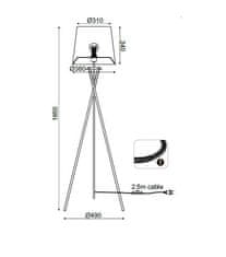 ACA  Stojací lampa AGATHA max. 40W/E27/230V/IP20, hnědá