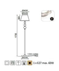 ACA  Stojací lampa EVITA max. 60W/E27/230V/IP20