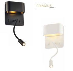 ACA Lightning  LED nástěnné svítidlo PRIAMUS 8W/230V/3000K/640Lm/360°/IP20, bílá