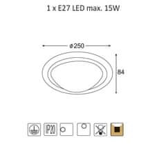 ACA  Přisazené svítidlo VALLETTA max. LED 15W/E27/230V/IP20