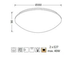 ACA  Přisazené svítidlo VEGAS max. 2x40W/E27/230V/IP20