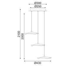 ACA  LED závěsné svítidlo NIMFEA 15W/230V/3000K/1050Lm/IP20, Flicker free