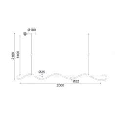 ACA  LED závěsné svítidlo KYMA 60W/230V/3000K/3300Lm/IP20, Flicker free