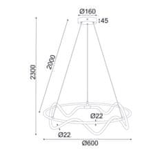 ACA  LED závěsné svítidlo KYMA 36W/230V/3000K/2100Lm/IP20, Flicker free