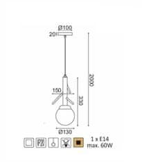 ACA  Závěsné svítidlo FLORESTA max. 60W/E14/230V/IP20